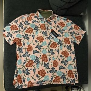 Good Good Golf Pink Canyon Polo Shirt Mens Sizes Blue Pink Floral NWT
